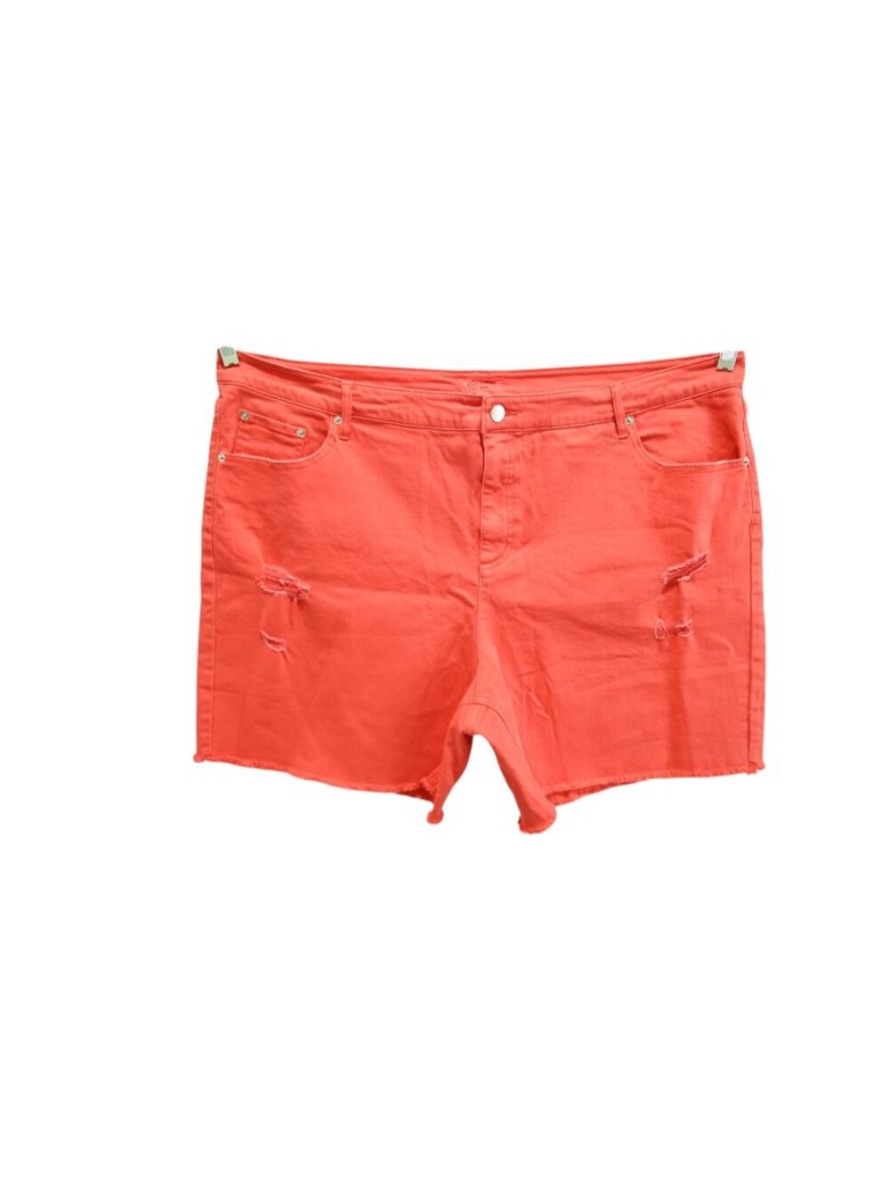 NWT Candace Cameron Bure Regular Color Denim Short Sz 20W Red Distressed A488232